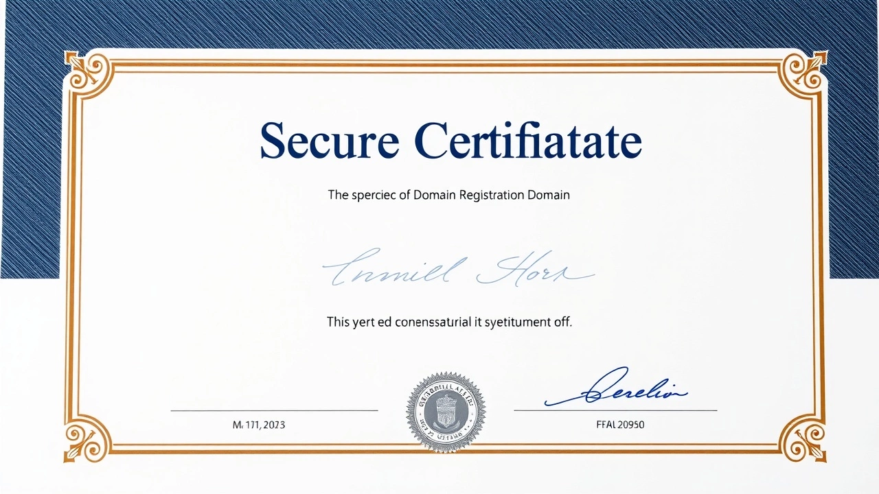 certificat d'enregistrement de domaine sécurisé