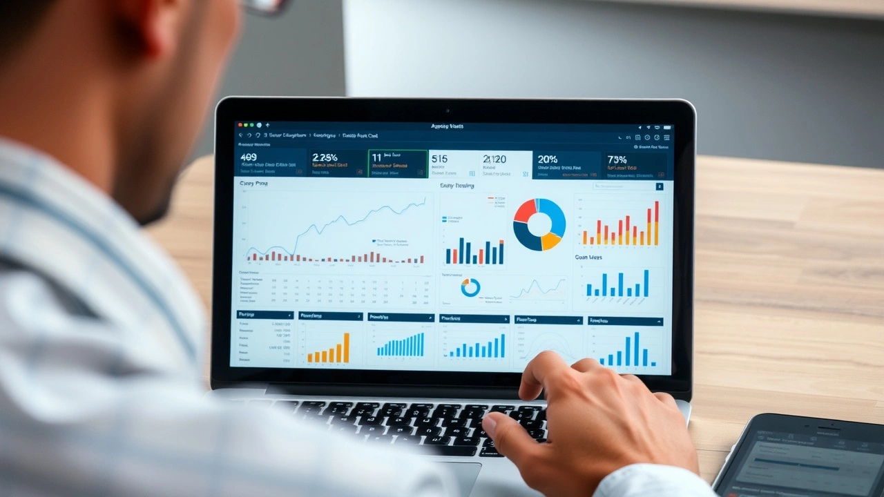 person analysant des données sur un ordinateur