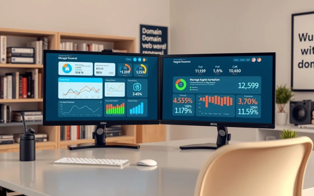 Bureau moderne illustrant des solutions innovantes pour la gestion des noms de domaine.