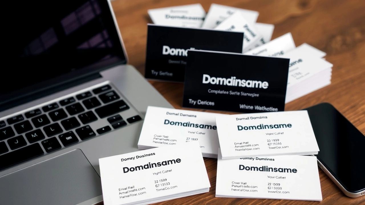 collection de noms de domaine sur cartes de visite