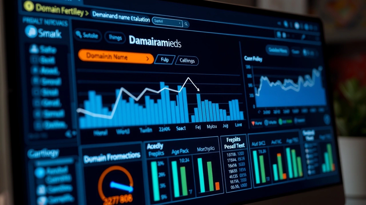 ecran d'ordinateur montrant une evaluation de nom de domaine