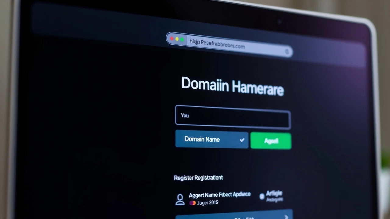 écran dordinateur avec page dinscription de nom de domaine