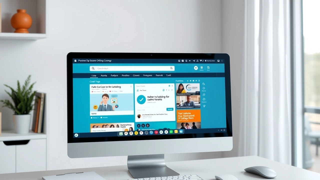 écran d'un ordinateur montrant une plateforme de cours en ligne