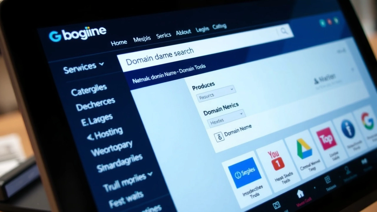 Image d'un écran d'ordinateur avec des outils de recherche de noms de domaine