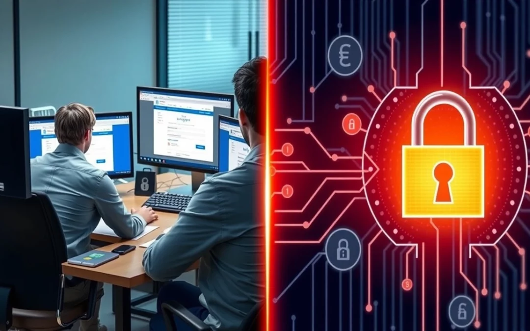 Une illustration photoréaliste de la gestion efficace d'un nom de domaine, montrant l'achat et la sécurité.