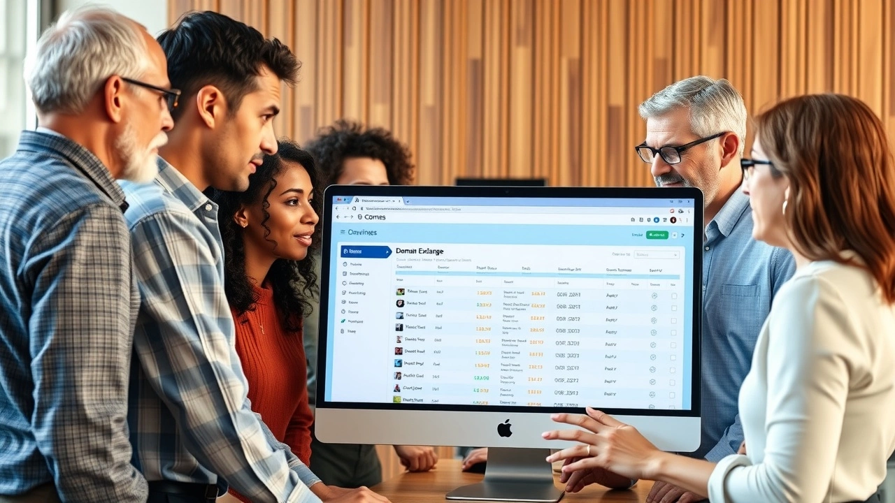 groupe de personnes discutant autour d'un écran d'ordinateur