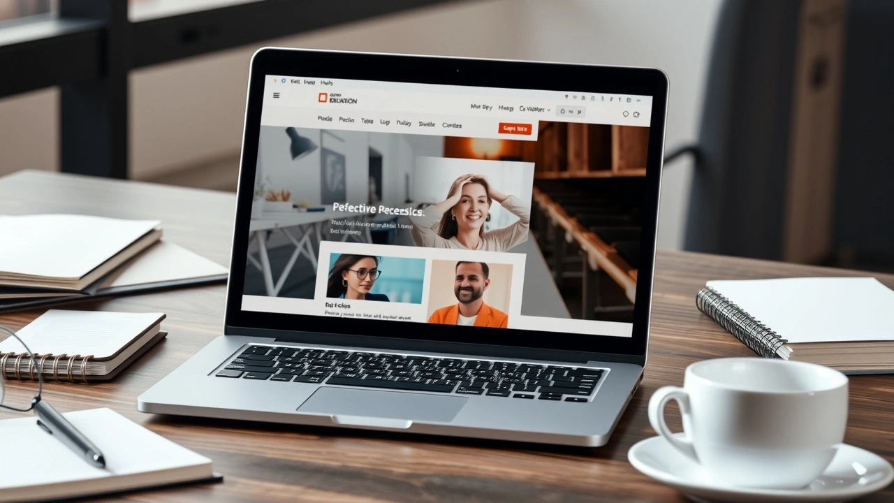 interface de mini-site web sur un ordinateur portable