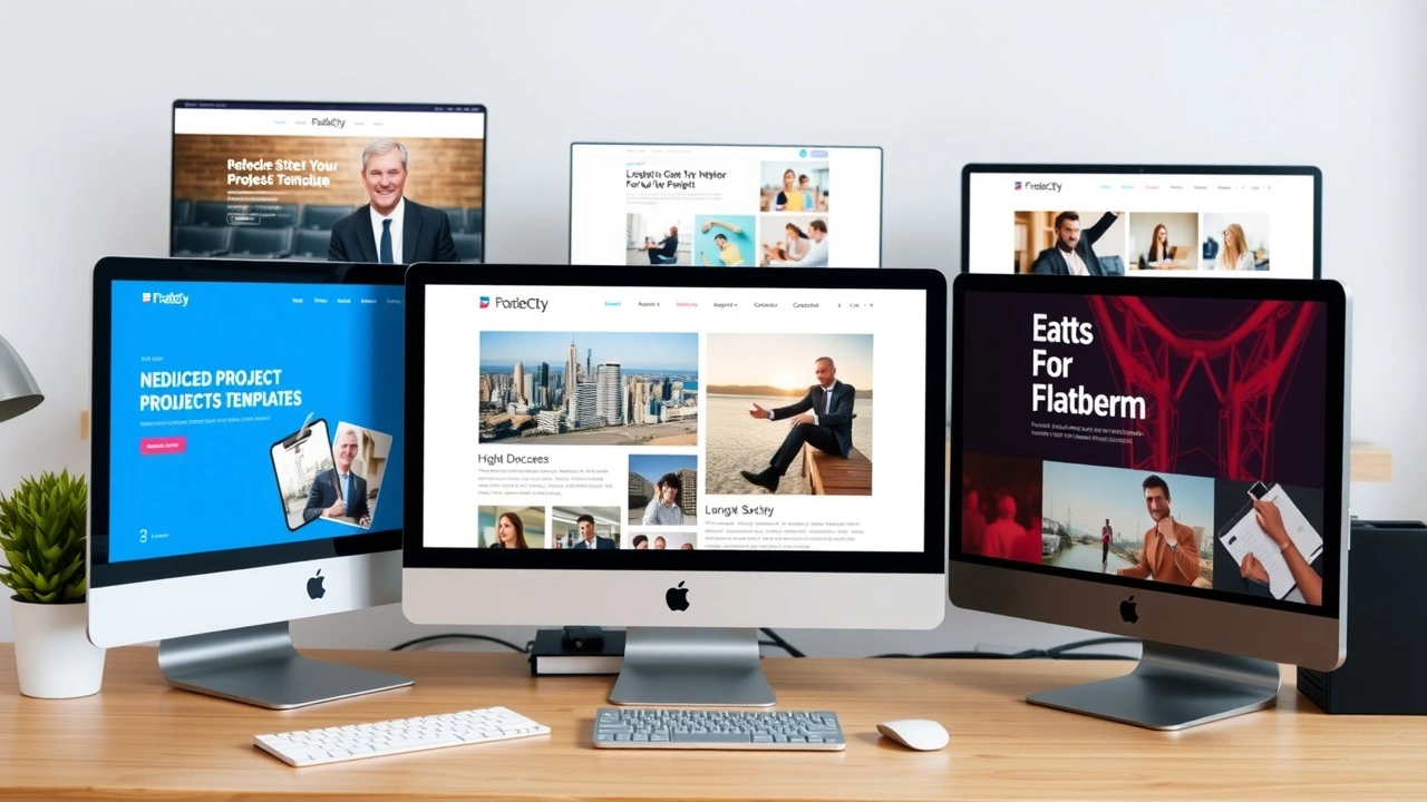 différents modèles de projets de site web sur des écrans