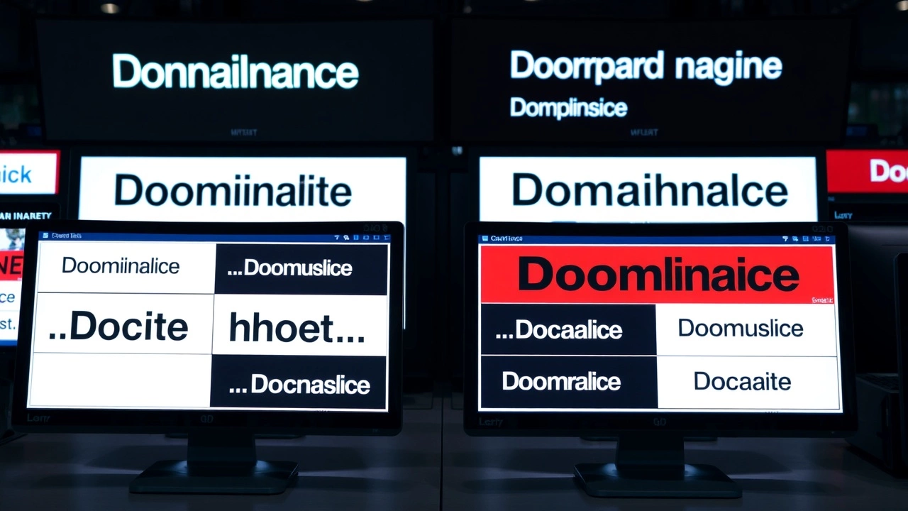 exemples de noms de domaine sur des écrans d'ordinateur