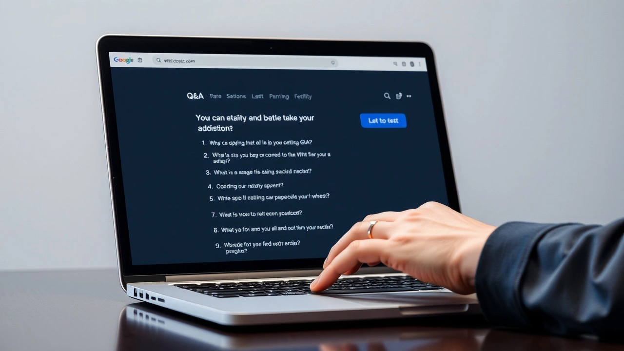 ordinateur portable avec interface de plateforme de questions-réponses