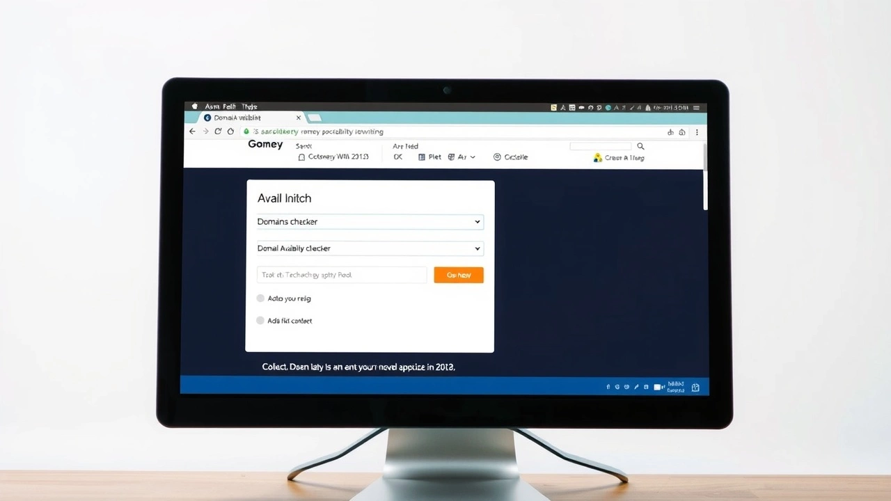 ordinateur avec outil de vérification de disponibilité de domaine
