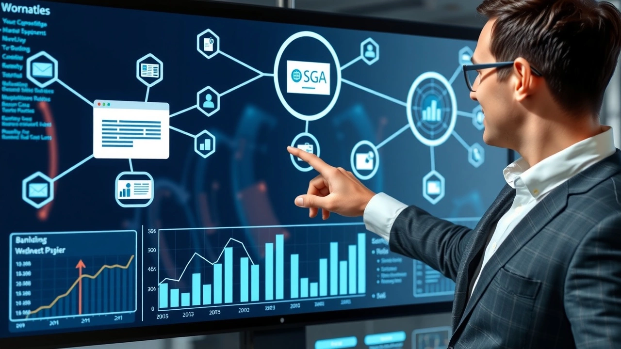 person montrant un écran numérique avec des sites web liés