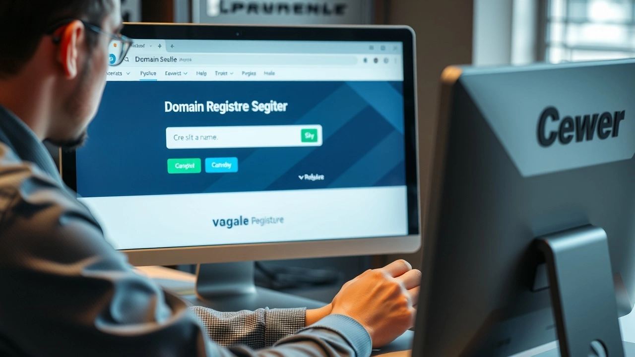 une personne travaillant sur linterface dinscription de domaine