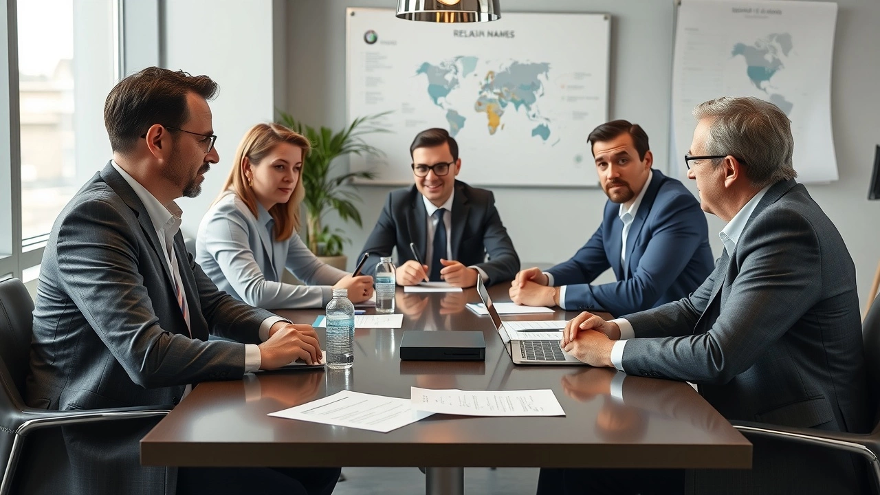 réunion d'affaires sur la revente de nom de domaine