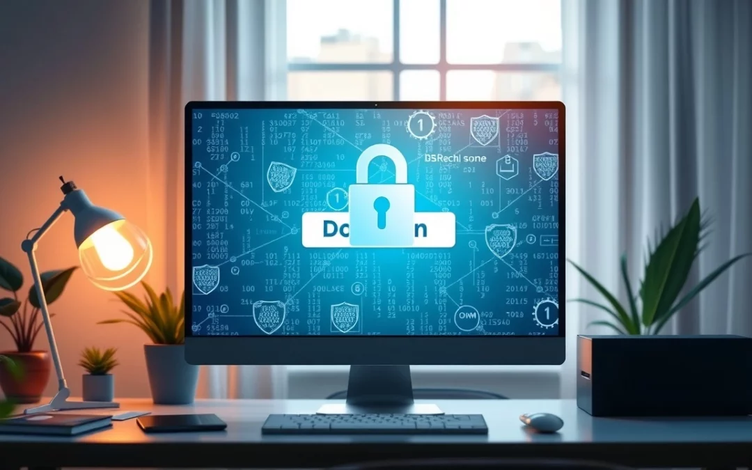 Une image illustrant la sécurité d'un nom de domaine et la gestion des transferts de manière sereine.