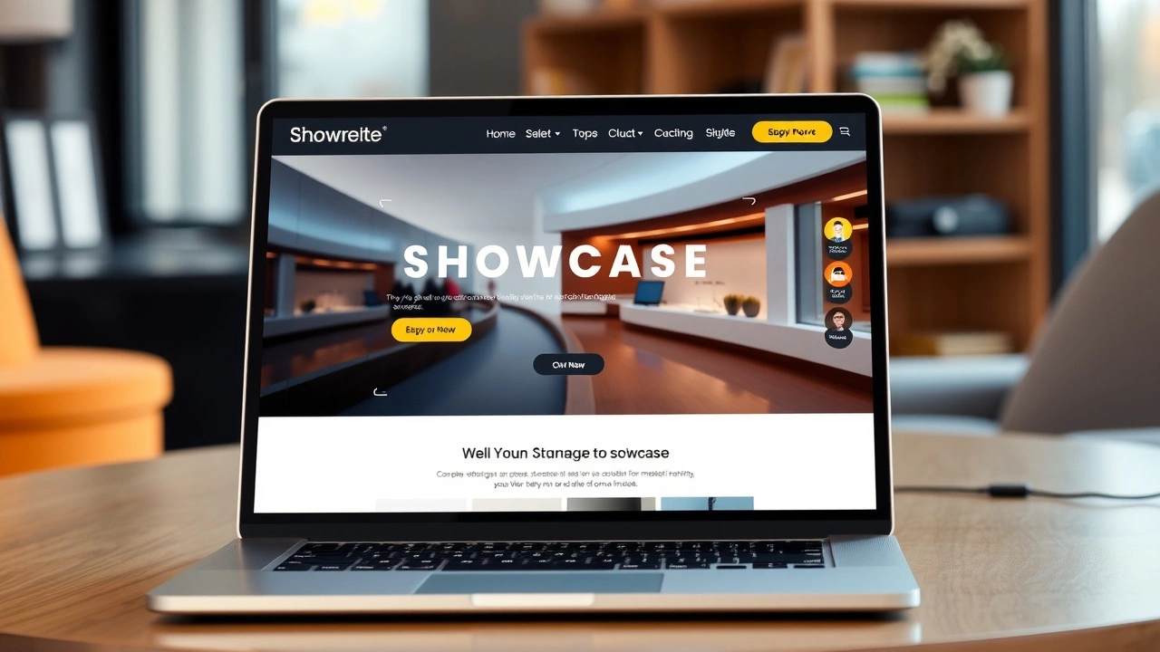 ordinateur portable affichant un site vitrine moderne