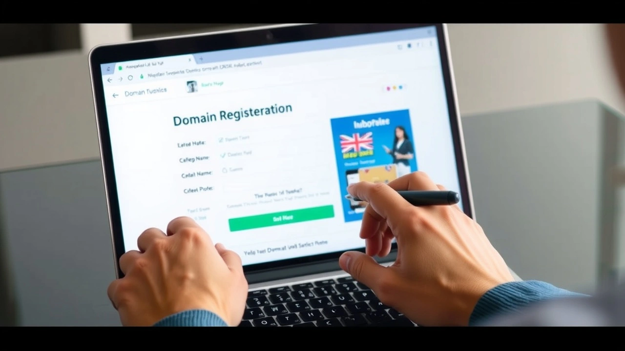 person achetant un nom de domaine sur un ordinateur