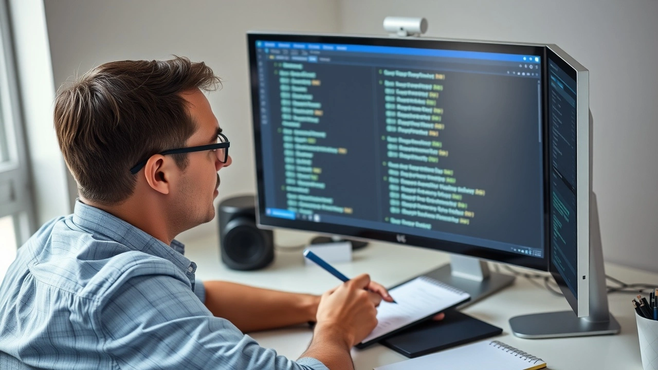 person utilisant un ordinateur pour acheter un nom de domaine