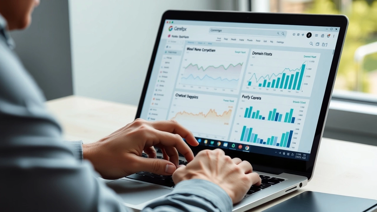 personne analyzant des données de noms de domaine