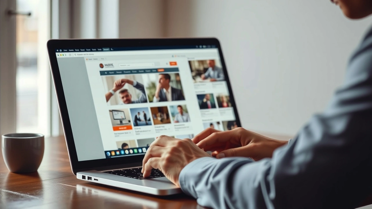 person analysant des sites web concurrents sur un ordinateur portable