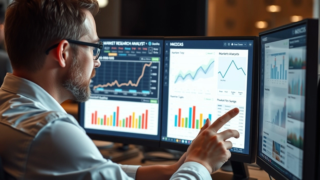 analyste de marché examinant des graphiques sur un écran