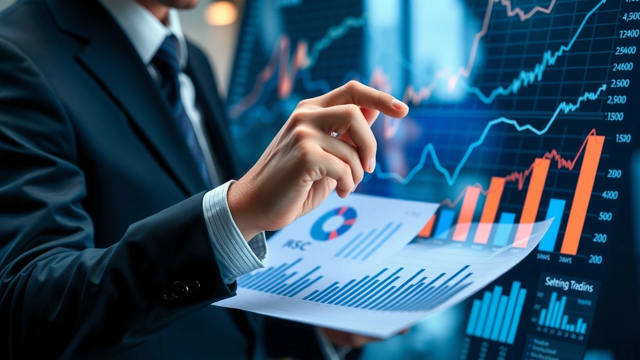 personne analysant les tendances du marché avec des graphiques