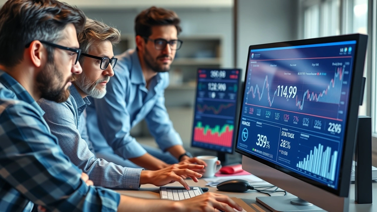 groupe de marketeurs analyzant des données de vente de domaine