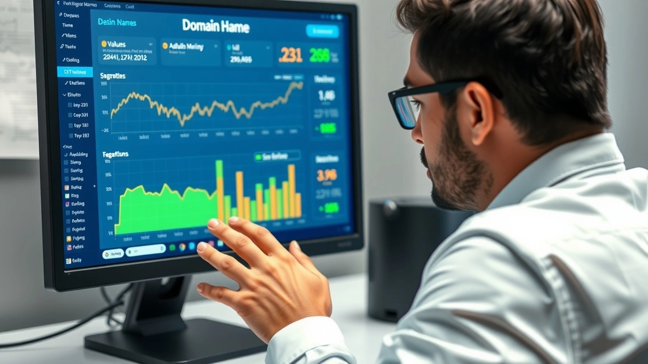 person analysant les mesures d'un nom de domaine