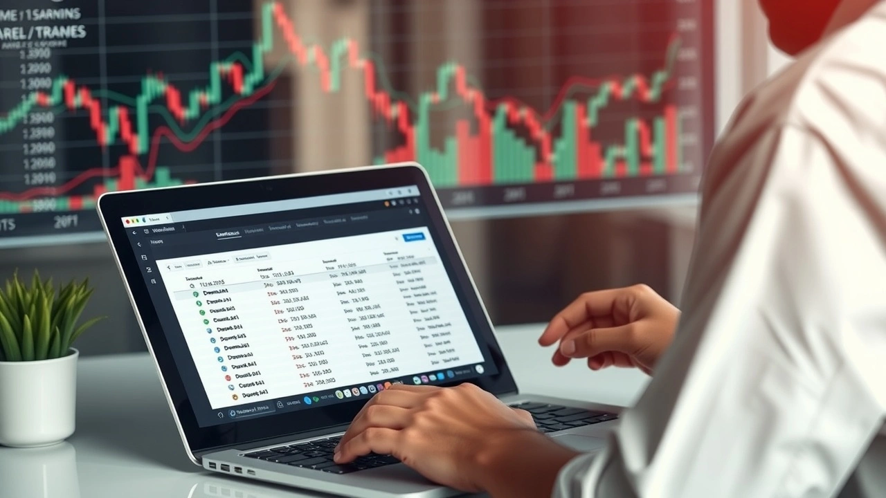 person analysant des noms de domaine sur un ordinateur