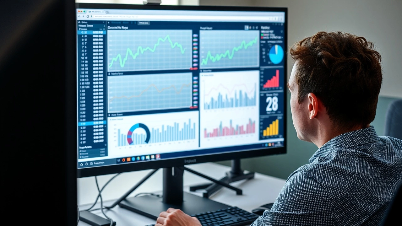 person examinant des données de noms de domaine