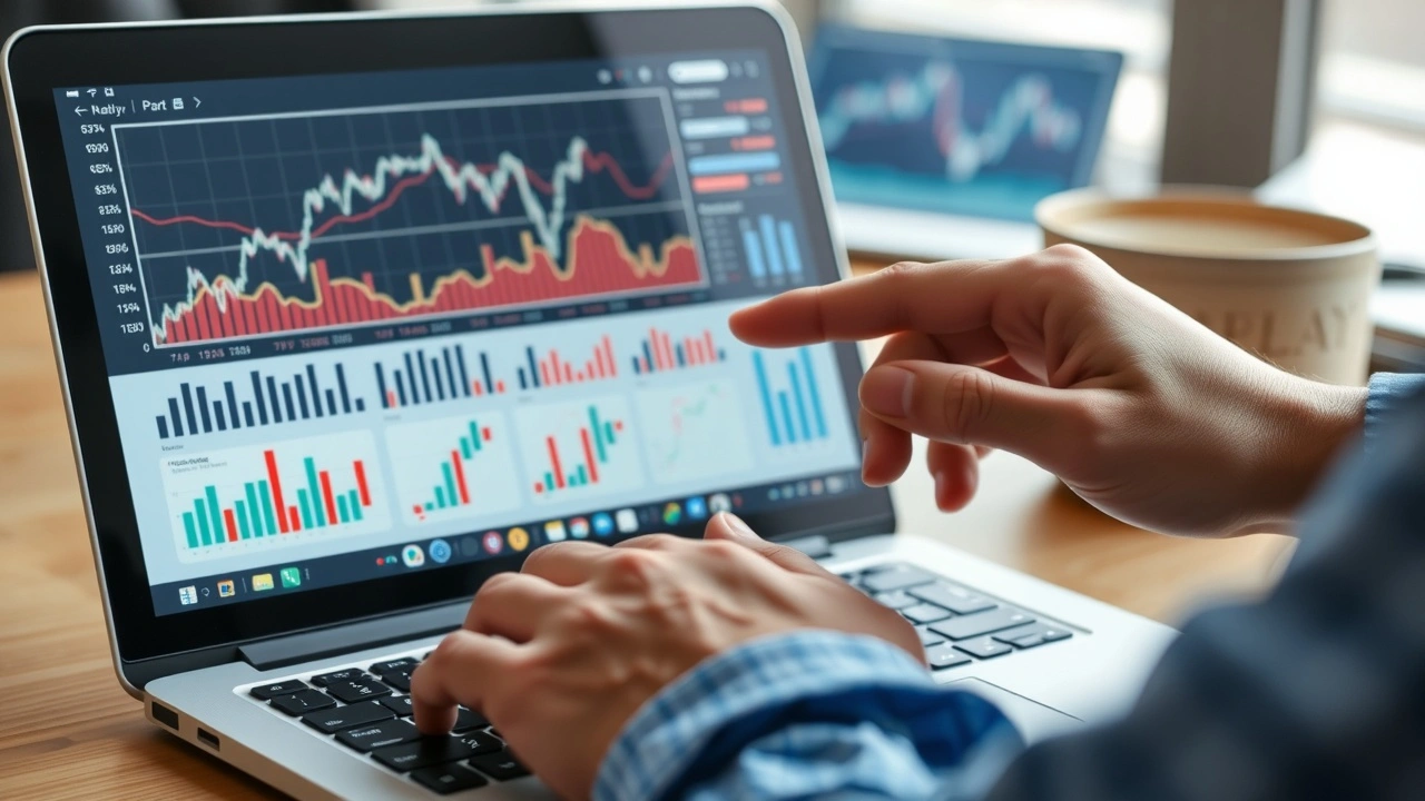 person analysant les tendances du marché sur un ordinateur