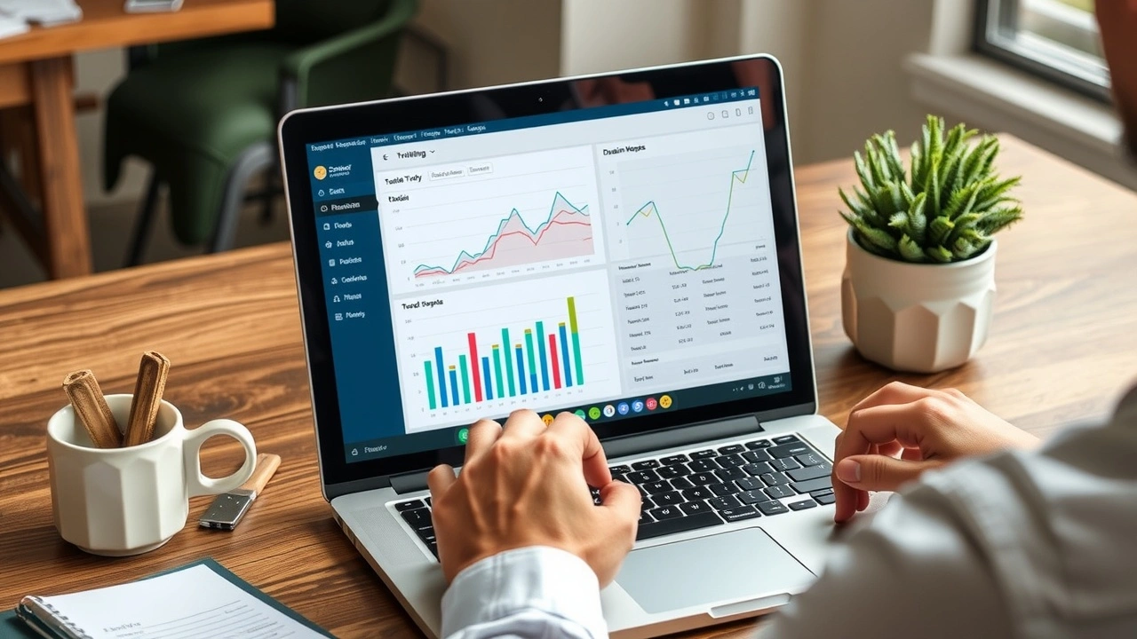 person analysant des graphiques de tendances de marché