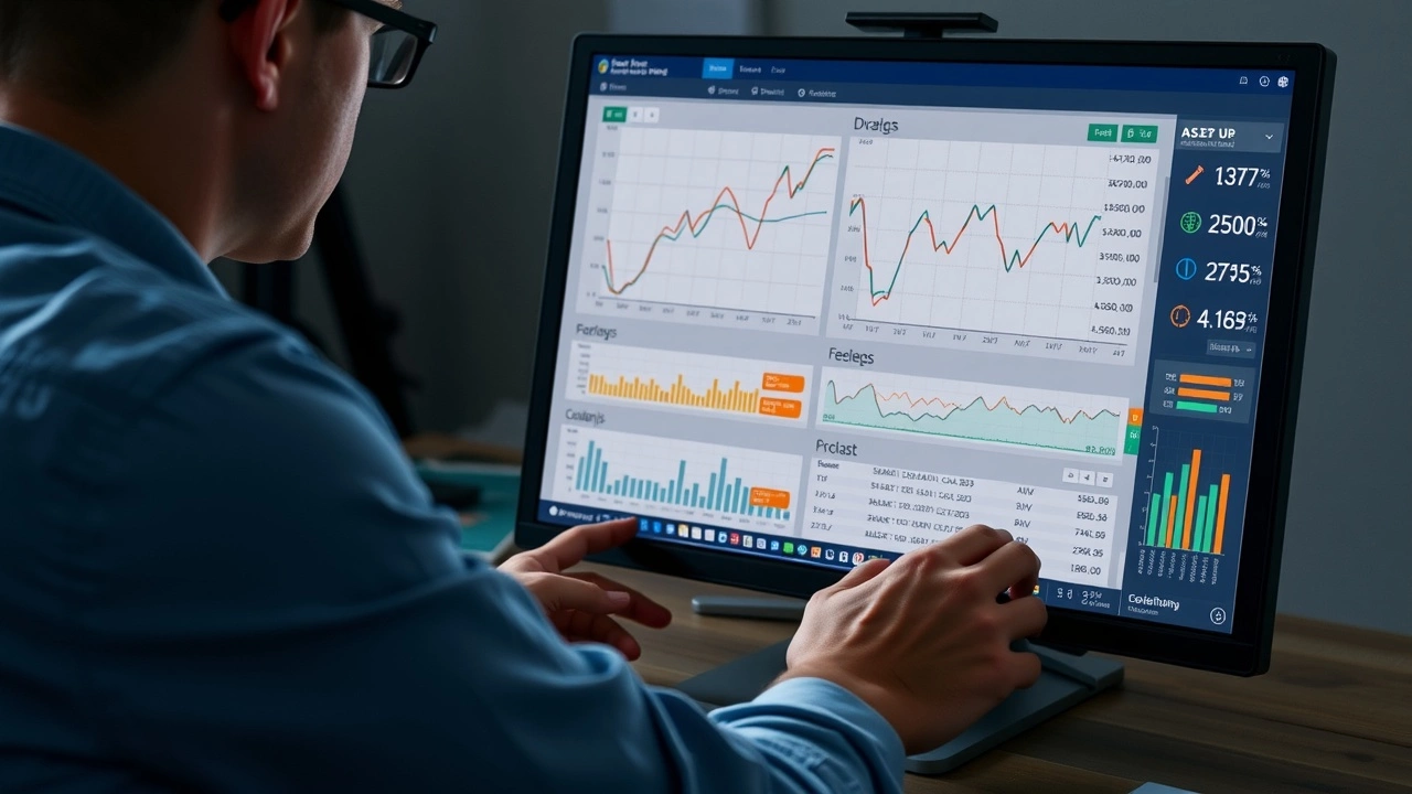 person analysant des données de vente de noms de domaine