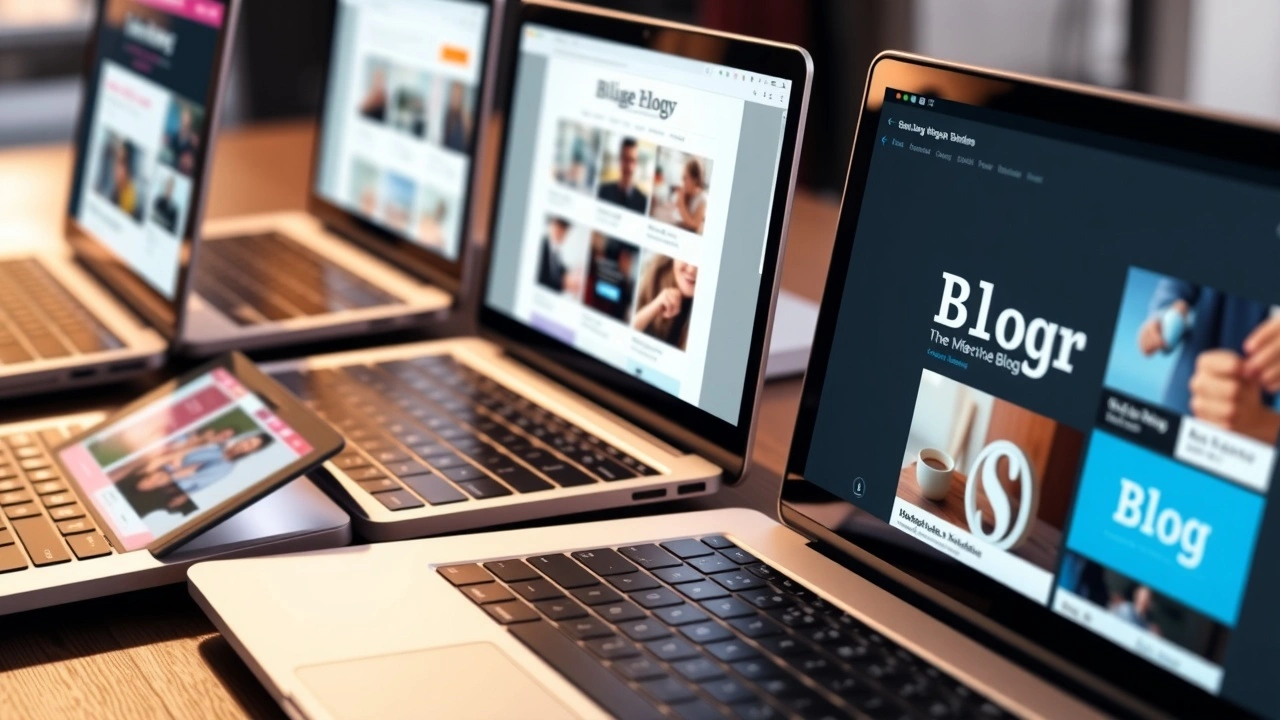 divers appareils montrant des plateformes de blogs