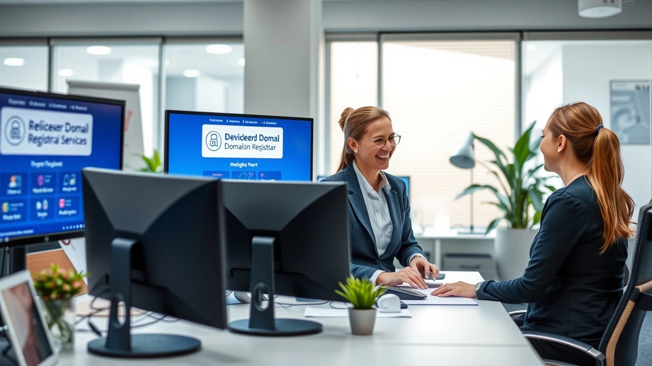 bureau d'enregistrement de domaine avec conseiller et client