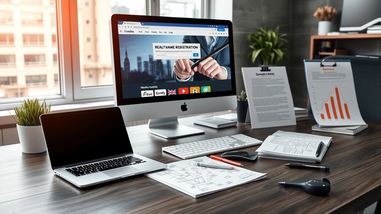 bureau moderne avec ordinateur et graphique de recherche