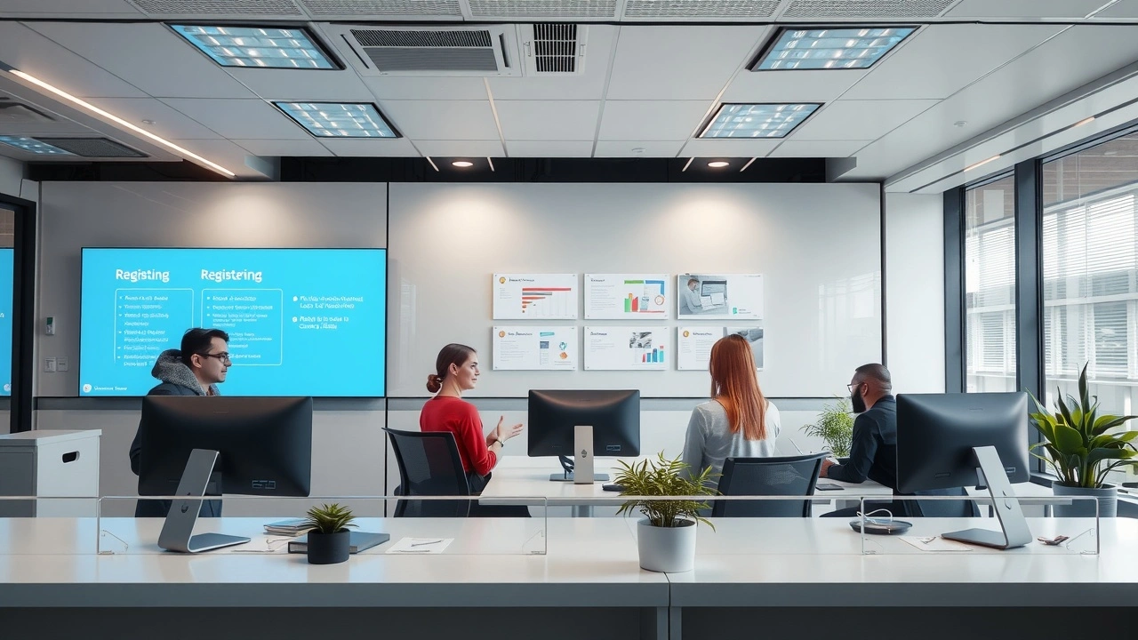 bureau d'un registrar de domaine fiable avec des personnes