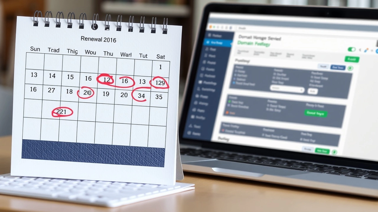 calendrier avec dates de renouvellement et ordinateur