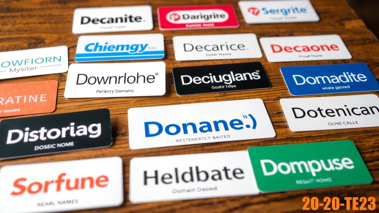 cartes de noms de domaine avec branding sur une table