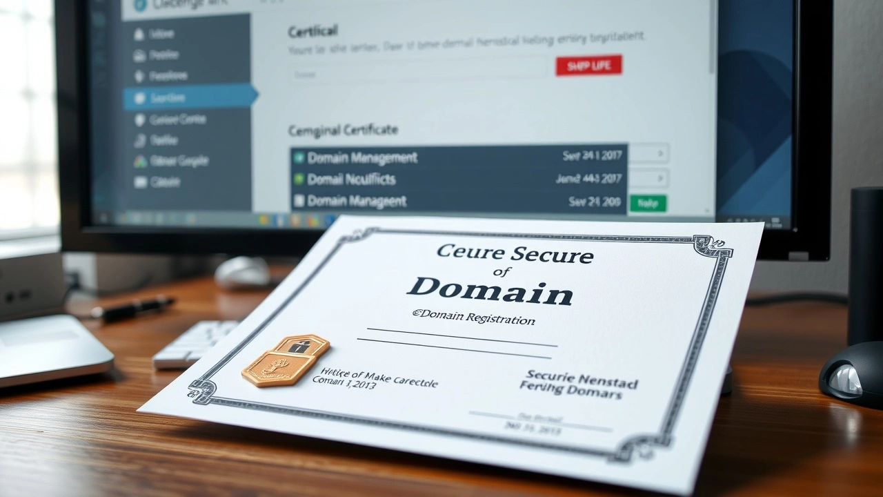 Certificat de nom de domaine sécurisé sur un bureau