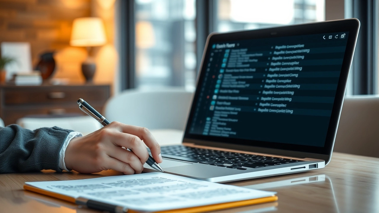person choisissant un nom de domaine avec un ordinateur