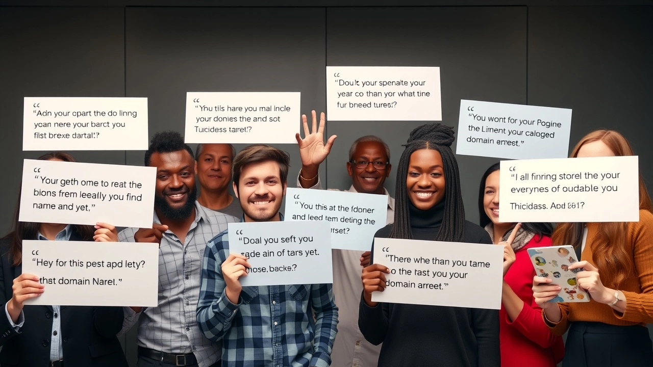 groupe de clients donnant des avis sur une vente de domaine