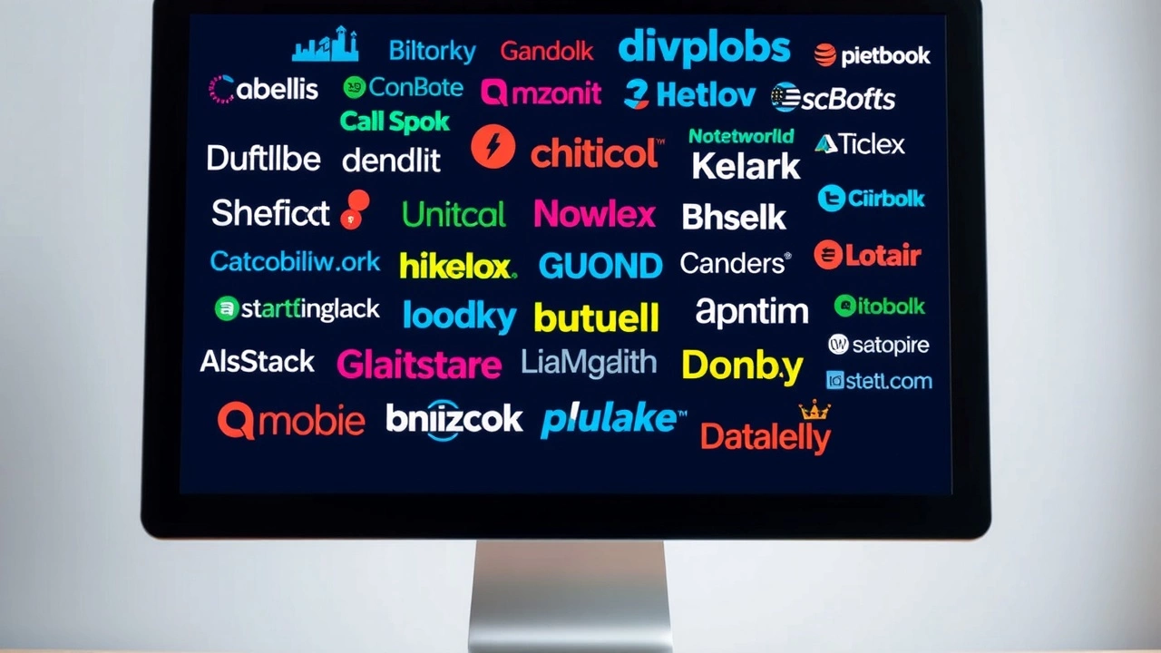 collection diversifiee de noms de domaine sur un ecran
