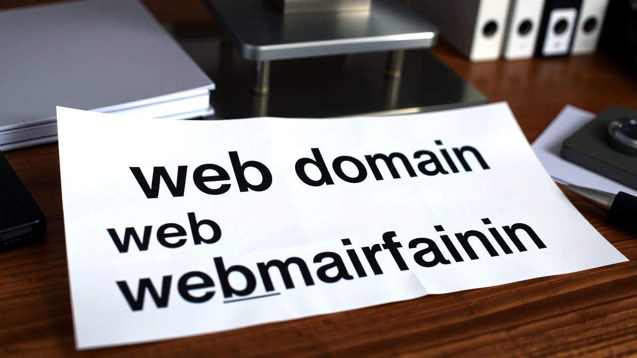 collection de noms de domaine sur un bureau