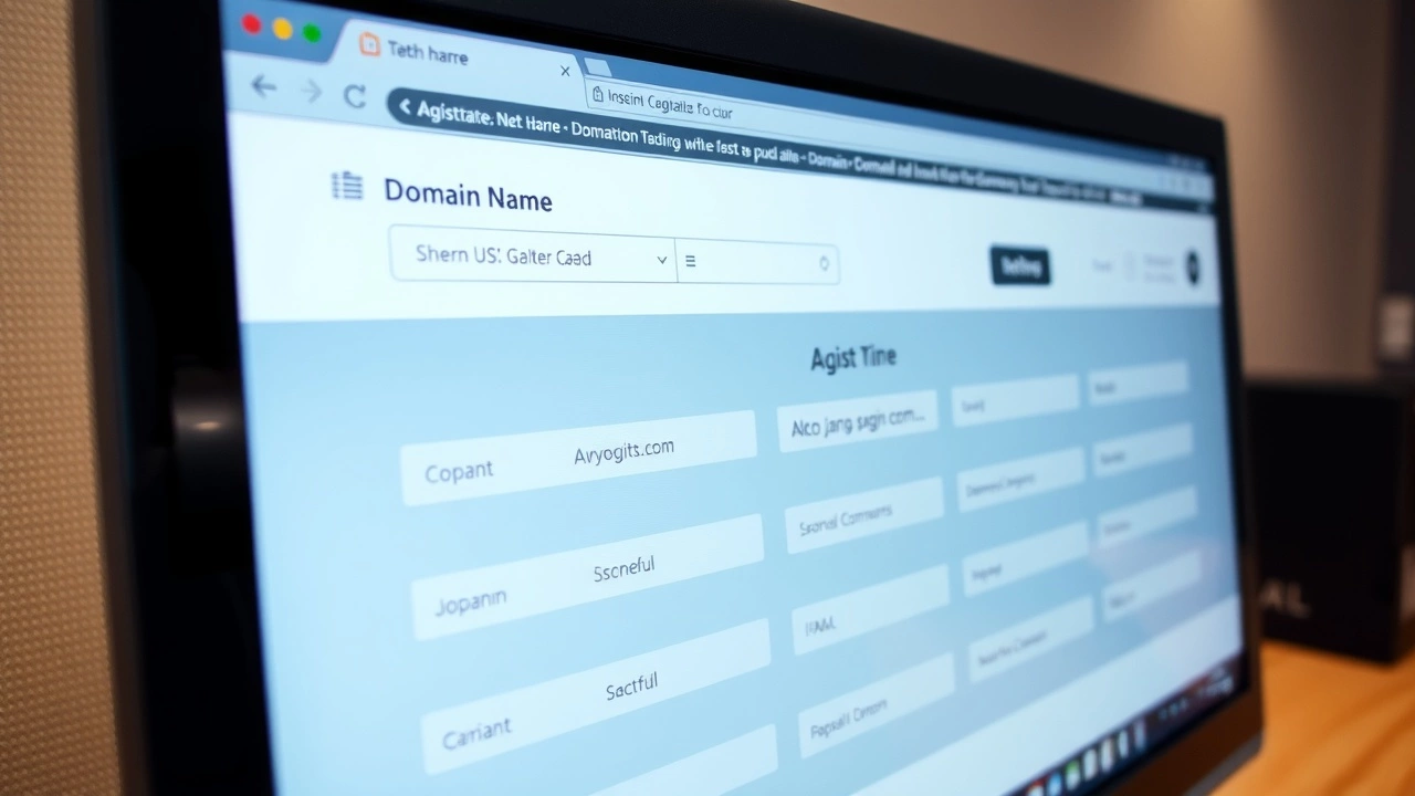 un écran d'ordinateur avec des noms de domaine affichés