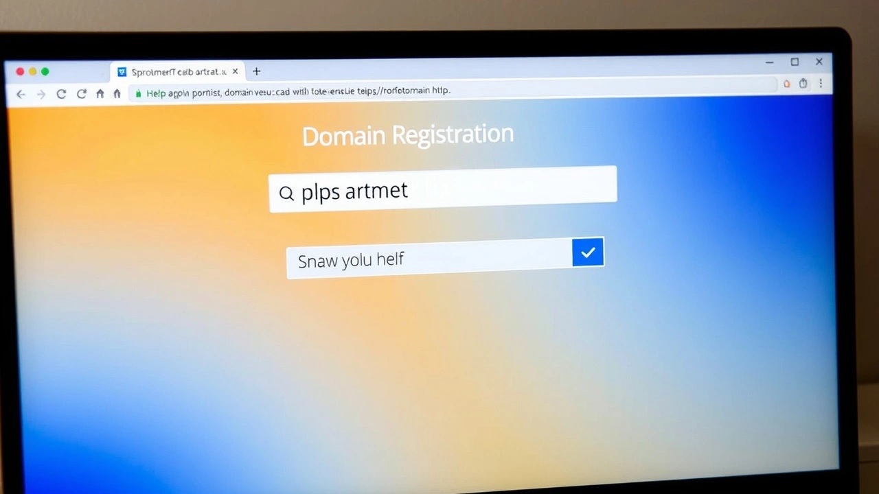 un écran d'ordinateur montrant une page d'enregistrement de domaine