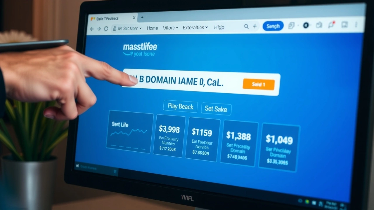 un ecran dordinateur montrant un nom de domaine a vendre