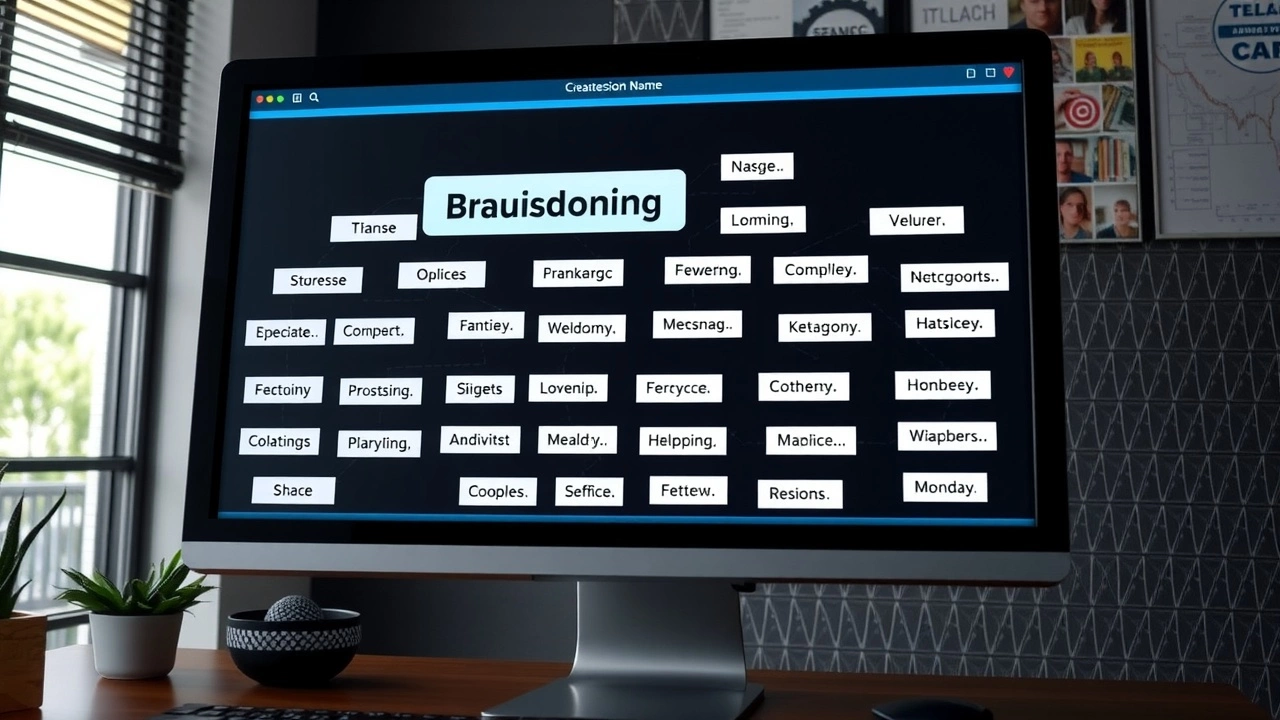 disposition d'un écran d'ordinateur avec des idées de noms de domaine
