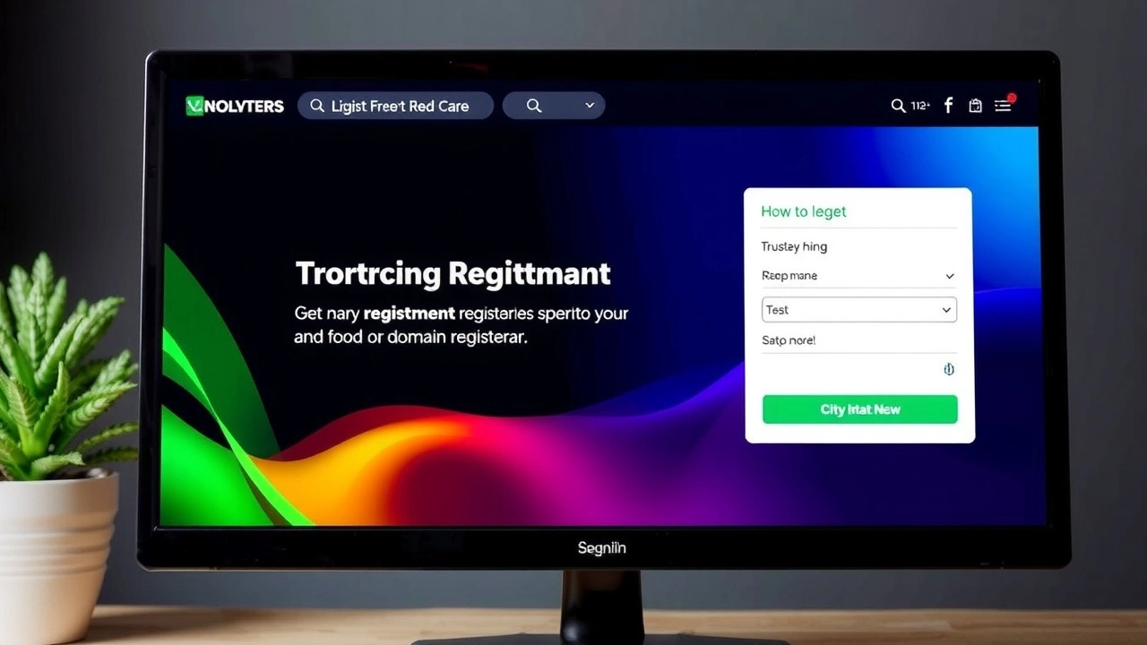 écran d'ordinateur montrant un site de registrar de domaine