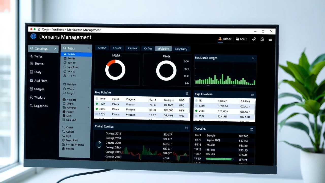 écran d'ordinateur avec outils de surveillance de domaine